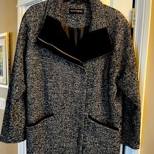 Hilary Radley 3/4 length winter Coat, Black/Tweed